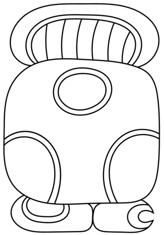 5Th Maya Month   Sek Coloring Page